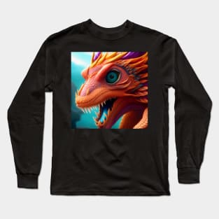 Baby Red Dragon Closeup Face Long Sleeve T-Shirt